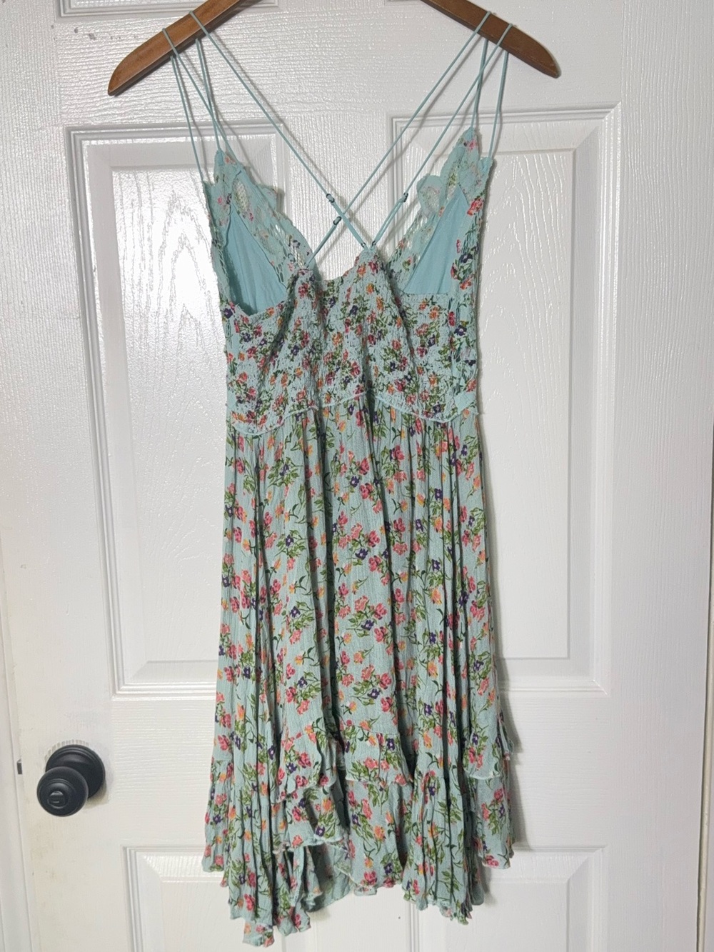 Free People Adella Slip Dress Floral Lace Mint Green Size M - Picture 3 of 7